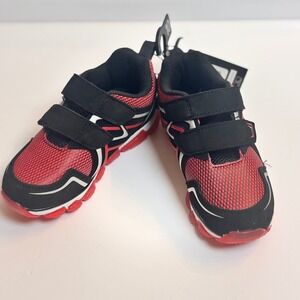 Athletic‎ Works Boys Red Black Hook and Loop Sneakers Size 10 NWT Easy On Shoes